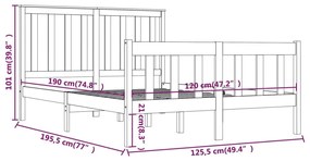 Giroletto in Legno Massello di Pino 120x190cm Small Double