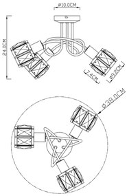 Globo 54356-3 - Lampadario a plafone KRIS 3xE14/40W/230V