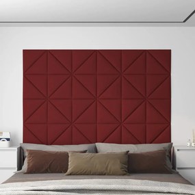 Pannelli Murali 12 Pz Rosso Vino 30x30 Cm Tessuto 0,54 M² /