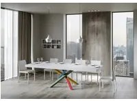 Tavolo allungabile 90x180/284 cm Volantis Premium telaio 4/B Colore: Bianco Frassino