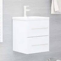 Mobile Bagno con Lavabo Integrato Bianco in Legno Multistratocod mxl 73539