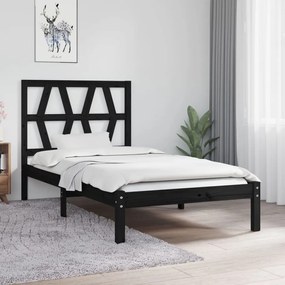 Giroletto İn Legno Massello Nero 75x190 Cm Small Single /