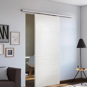 Porta scorrevole reversibile Mast in mdf bianco, L 93 x H 212 cm, con binario Belem