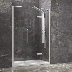 Kamalu - porta doccia 145cm battente e 2 fissi colore bianco | kt6000b