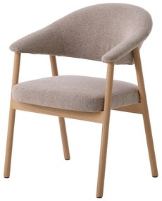 Set di sedie da pranzo beige in rovere massiccio con braccioli 2 pz Elk – Unique Furniture