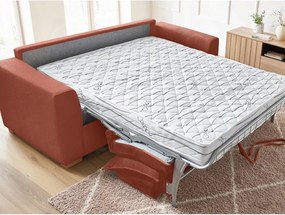 Divano color mattone allungabile con rivestimento in velluto a coste 225 cm Augustin – Bobochic Paris