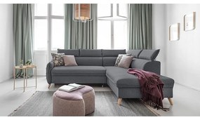 Divano letto angolare grigio scuro (angolo destro) Sweet Harmony - Miuform