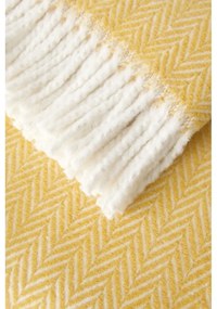 Plaid giallo miele con contenuto di cotone , 140 x 180 cm Skyline - Euromant