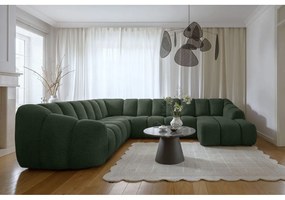 Divano angolare verde scuro (con penisola a sinistra/a U) Shell – Miuform