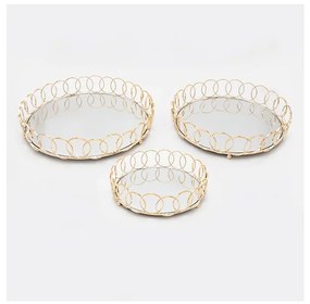 SET 3x Vassoio decorativo diametro 27/33/37 cm oro