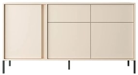 Credenza 3 ante e 2 cassetti con LED Beige - ELYNIA