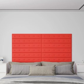 Pannelli Murali 12 Pz Rossi 90x15 Cm İn Similpelle 1,62 M² /