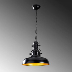 Lampadario nero con paralume in metallo ø 32 cm Berceste – Opviq lights