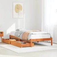 Letto senza Materasso Marrone Cera 90x200 cm Legno di Pino 3301451