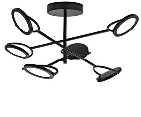 Plafoniera LED Diuna Ø 53 cm nero IP20 cct da bianco caldo a bianco freddo con regolazione di temperatura, 4224 lumen INSPIRE