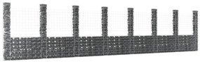 Gabbione A U Con 8 Pali İn Ferro 860x20x200 Cm /