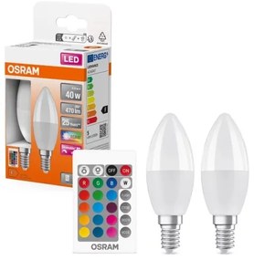 SET 2x Lampadina LED RGBW dimmerabile B38 E14/4,9W/230V 2700K + +TC - Osram