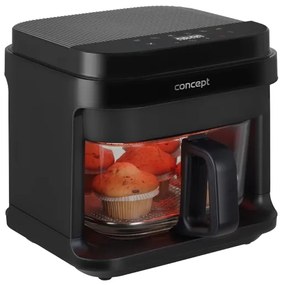 Concept FR5500 - Friggitrice a d'aria GLASS &amp; FAST 5,5 l 1200W/230V nero
