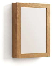 Kave Home - Mobiletto da bagno con specchio Kenta in legno massiccio di teak 50 x 70 cm