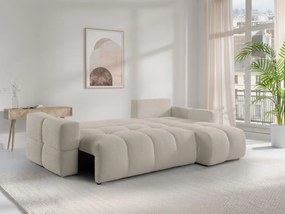 Divano letto angolare reversibile in Tessuto bouclette Beige - ISSORO