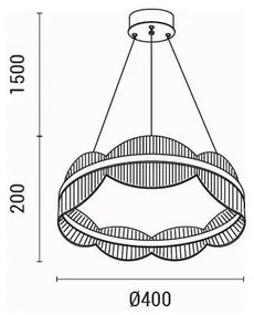 Lampadario LED a sospensione con filo FIRENZE LED/48W/230V 3000K