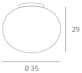 Plafoniera Contemporanea Soft Metallo Cromo Vetro Acidato Opaco 1 Luce E27 35Cm