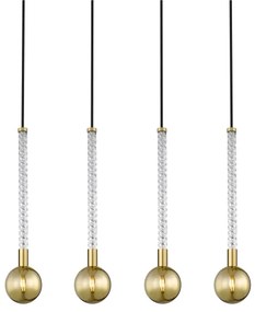 Zuma Line P0583-04A-2GHF - Lampadario a sospensione con filo MIDA 4xG9/6W/230V ottone