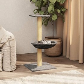 Albero per gatti con palo tiragraffi sisal grigio chiaro 74 cm