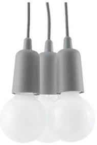 Lampadario su filo DIEGO 3xE27/60W/230V grigio