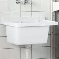 Lavabo a Parete Bianco 50x35x24 cm in Resina 4002794