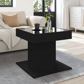 Tavolino Salotto Con Led Nero 50x50x45 Cm Legno Multistrato /