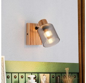 Brilagi - Faretto da parete HYGGE 1xE14/15W/230V legno di Hevea/fumé