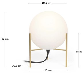 Kave Home - Lampada da tavolo Seina in acciaio con finitura ottone