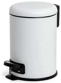 Pattumiera bagno in acciaio inox bianca capacità 3L e secchio interno estraibile