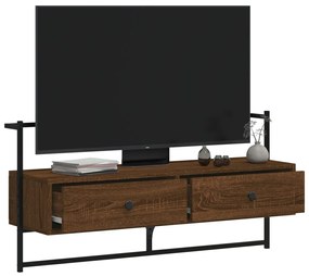 Mobile tv a muro rovere marrone 100,5x30x51cm legno multistrato