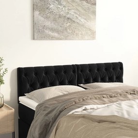 Testiere 2 Pz Nere 72x7x78/88 Cm İn Velluto /