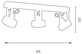 Faretto da soffitto VIVA 3xGU10-AR111/15W/230V