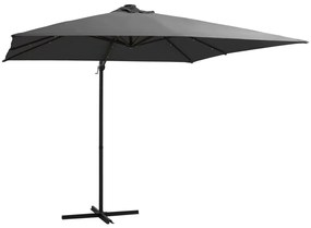 Ombrellone A Sbalzo Con Led E Palo Acciaio 250x250 Cm Antracite /