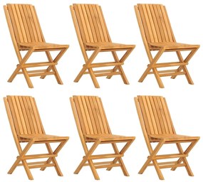 Sedie da Giardino Pieghevoli 6pz 47x47x89cm Legno Massello Teak