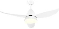 Ventilatore da Soffitto 3 Pale e Lampada LED 122x45 cm 6 Velocit Bianco