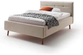 Letto matrimoniale imbottito beige con contenitore con rete inclusa 140x200 cm Lotte – Meise Möbel