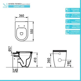 Vaso filomuro traslato bianco opaco con sedile soft close di Ceramica Dolomite Mayka