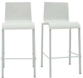 Sgabelli da bar di design impilabili bianchi H65 cm (set di 2) KUPA