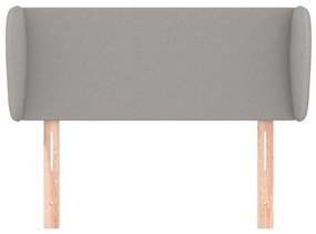 Testiera ad orecchio grigio chiaro 103x23x78/88 cm in tessuto