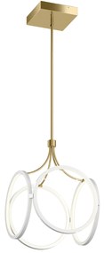 Lampadario Industrial Nordico Ciri Alluminio Bianco Oro Champagne Led 45W 3000K