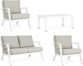 Set di mobili da giardino bianco in alluminio per 4 persone Harley – Bizzotto