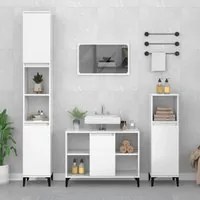 Mobile Lavabo Bianco Lucido 80x33x60 cm in Legno Multistratocod mxl 78337