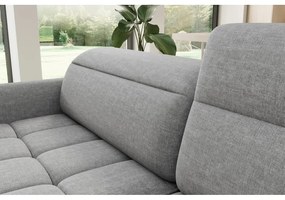 Divano angolare grigio allungabile/con contenitore (con penisola a destra/a L) e rivestimento in velluto Barea – ELTAP