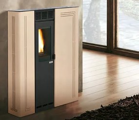 Royal Gigliola Air 80 Stufa A Pellet Ad Aria 7 Kw serbatoio 15 kg 89x25x105 Cm In Acciaio Beige