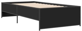 Giroletto nero 90x190 cm in legno multistrato e metallo